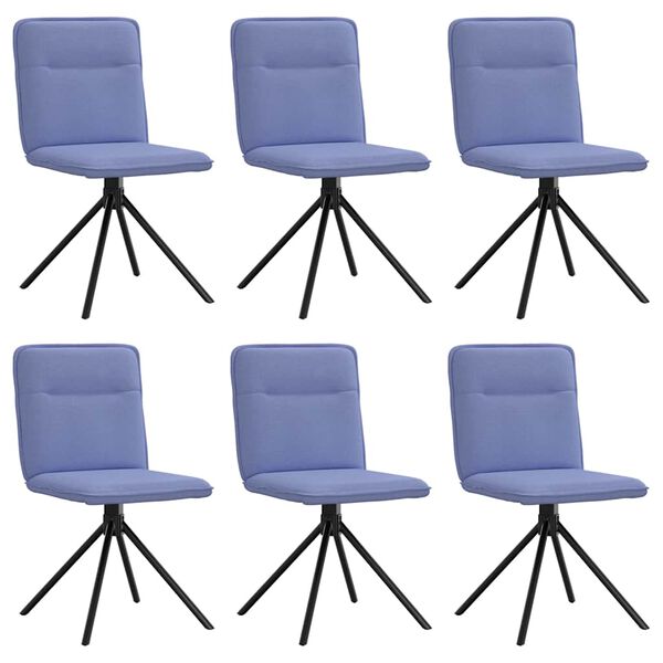 vidaXL Chaises &agrave; manger lot de 6 bleu jean tissu
