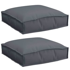 vidaXL Coussin 2 pcs Anthracite 40 x 40 x 8 cm Tissu Oxford
