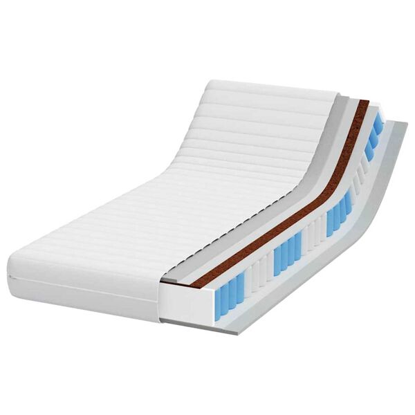 vidaXL Matelas avec Couche de Coco Blanc 90 x 200 cm Ressort ensaché