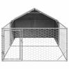 vidaXL Niche d'ext&eacute;rieur pour chien enclos 5x2x1,5 m acier galvanis&eacute;