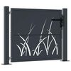 vidaXL Portail de jardin Anthracite 100x75 cm Acier Design Herbe