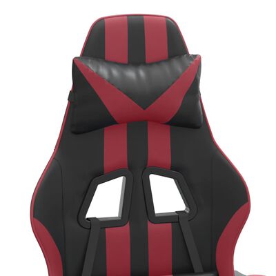 vidaXL Chaise de jeu Noir et rouge bordeaux Similicuir