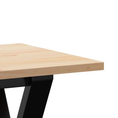 vidaXL Table basse cadre en Y 110x40x45 cm bois de pin massif et fonte