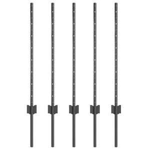 vidaXL Poteau de cl&ocirc;ture ench&acirc;ss&eacute; 5 pi&egrave;ces Gris 120 cm