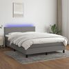 vidaXL Sommier &agrave; lattes de lit et matelas et LED Gris fonc&eacute; 140x200 cm