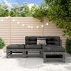 vidaXL Salon de jardin 4 pcs gris bois massif de pin