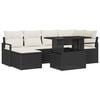 vidaXL Ensemble de canap&eacute; de jardin 7 pc Noir et Cr&egrave;me polyrotin