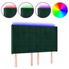 vidaXL T&ecirc;te de lit &agrave; LED Vert fonc&eacute; 147x16x118/128 cm Velours