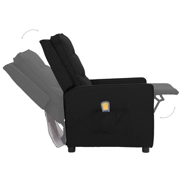 vidaXL Fauteuil de massage Noir Tissu