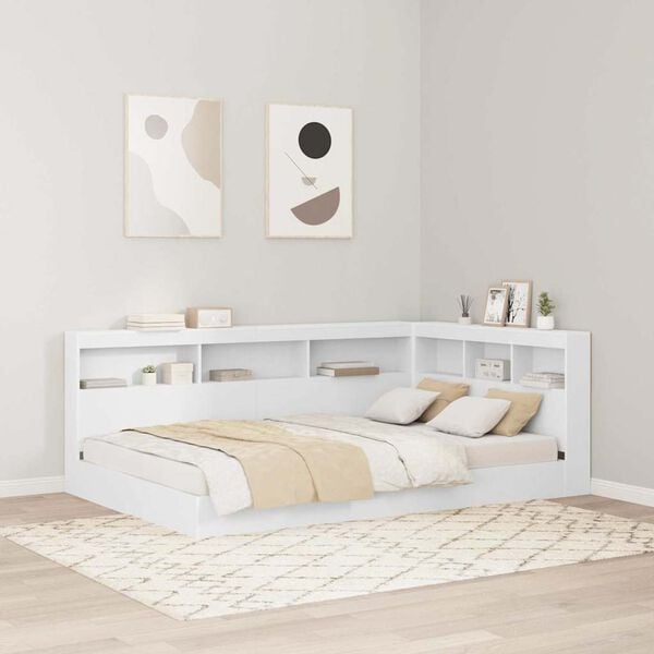 vidaXL T&ecirc;te de lit de rangement Blanc 120 cm Bois d'ing&eacute;nierie