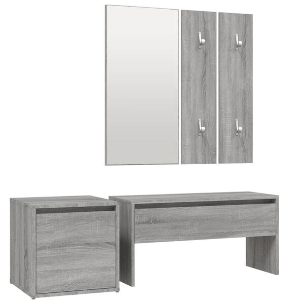 vidaXL Ensemble de meubles de couloir Sonoma gris Bois d'ingénierie
