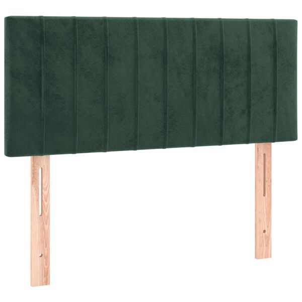 vidaXL T&ecirc;te de lit &agrave; LED Vert fonc&eacute; 90x5x78/88 cm Velours