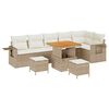 vidaXL Ensemble de canap&eacute; de jardin 9 pc Beige polyrotin