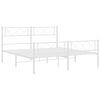 vidaXL Cadre de lit m&eacute;tal sans matelas et pied de lit blanc 140x190 cm