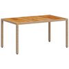 vidaXL Table de jardin beige 150x90x75 cm r&eacute;sine tress&eacute;e bois d'acacia