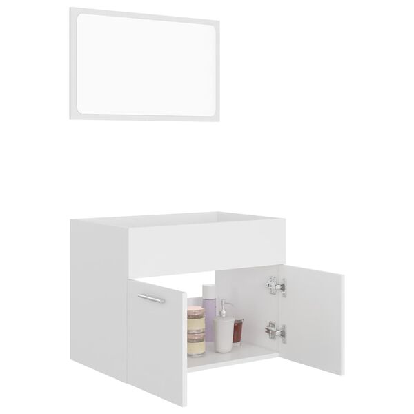 vidaXL Ensemble de meubles salle de bain 2 pcs Blanc Bois d'ing&eacute;nierie