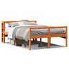 vidaXL Cadre de lit et t&ecirc;te de lit sans matelas cire marron 140x200 cm