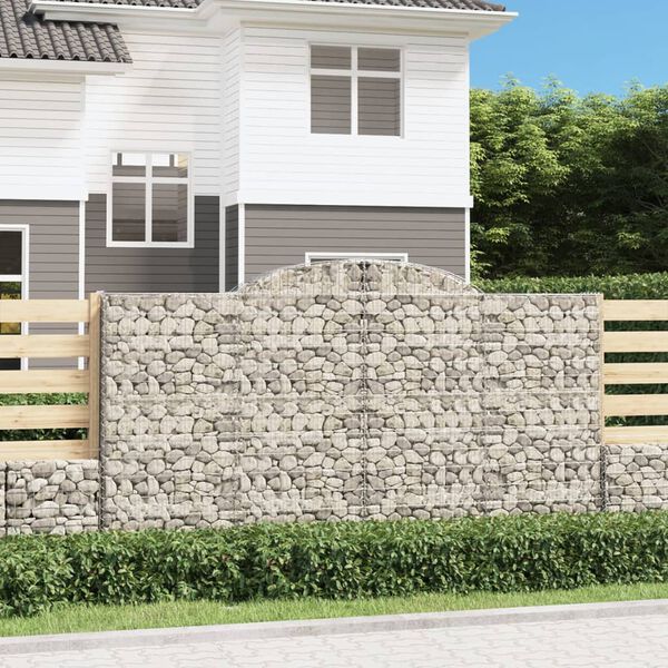 vidaXL Paniers &agrave; gabions arqu&eacute;s 8 pcs 300x30x160/180 cm fer galvanis&eacute;