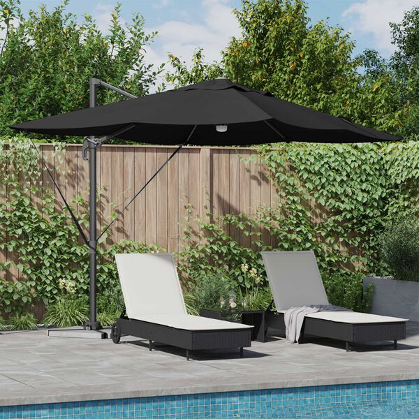 vidaXL Parasol Noir 351 x 250 x 253 cm Polyester et Aluminium