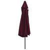 vidaXL Parasol de jardin avec m&acirc;t en m&eacute;tal 390 cm rouge bordeaux