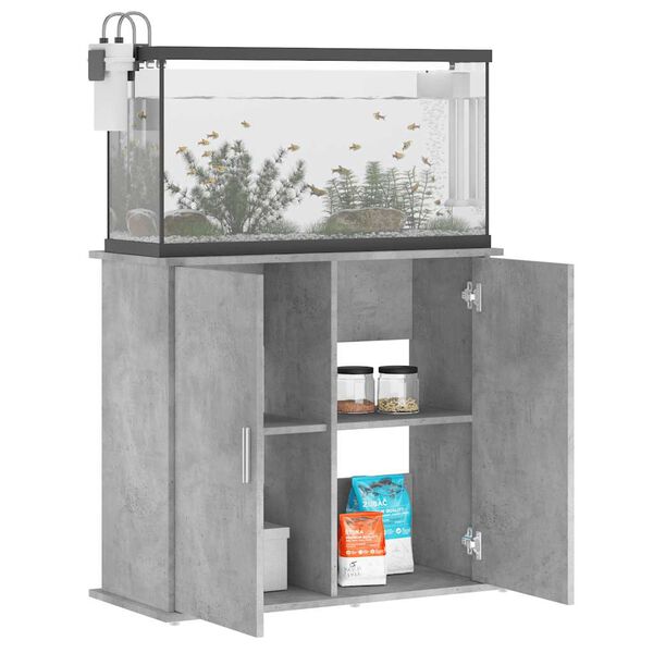 vidaXL Support d'aquarium en béton gris 81 x 36 x 73 cm Bois d'ingénierie