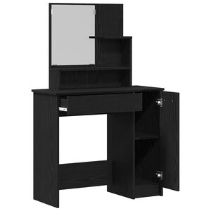 vidaXL Table de Toilette Ch&ecirc;ne noir 86,5 x 35 x 136 cm