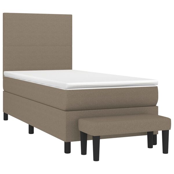 vidaXL Sommier &agrave; lattes de lit avec matelas Taupe 100x200 cm Tissu