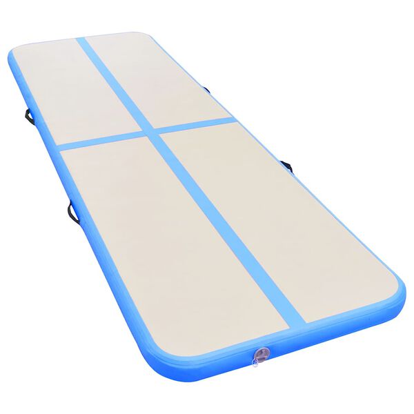vidaXL Tapis gonflable de gymnastique avec pompe 700x100x10cm PVC Bleu
