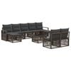 vidaXL Ensemble de canap&eacute; de jardin 10 pc Gris polyrotin