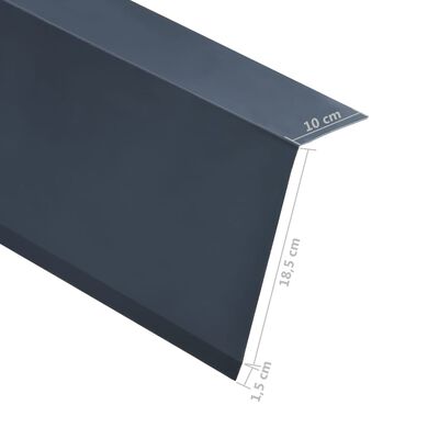 vidaXL Tôles de bord de toit en L 5 pcs Aluminium Anthracite 170 cm