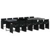 vidaXL Ensemble &agrave; manger de jardin 13 pcs coussins noir r&eacute;sine tress&eacute;e