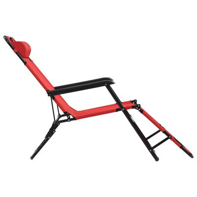 vidaXL Chaises longues pliables 2 pcs avec repose-pied Acier Rouge