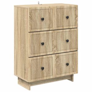 vidaXL Armoire &agrave; tiroirs Ch&ecirc;ne Sonoma 66 x 34,5 x 90 cm