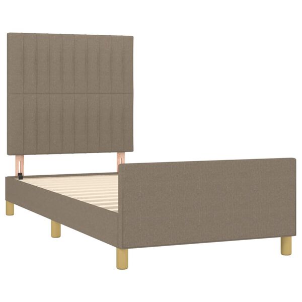 vidaXL Cadre de lit sans matelas taupe 100x200 cm tissu