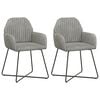 vidaXL Chaises de salle &agrave; manger 2 pc Velours Gris clair