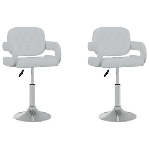 vidaXL Chaises pivotantes &agrave; manger lot de 2 blanc similicuir