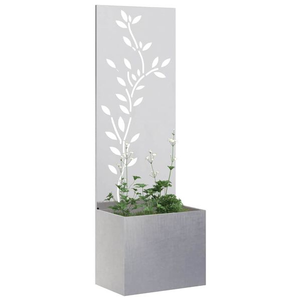 vidaXL &Eacute;cran de confidentialit&eacute; de jardin Floral Argent 50 x 140 cm
