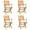 vidaXL Chaise pliante 4 pc Blanc Bois d'acacia massif