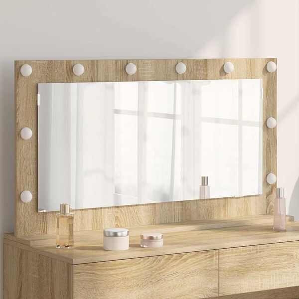 vidaXL Miroir de vanité avec miroir Chêne Sonoma 100 x 55 x 18 cm