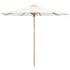 vidaXL Parasol de jardin &Oslash; 270 x 260 cm Bambou Rond Cr&egrave;me blanc