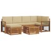 vidaXL Ensemble de canap&eacute;s d'ext&eacute;rieur 7 pc Naturel et Beige Polyester