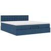 vidaXL Lit ottoman avec matelas et LED bleu 180x200cm tissu