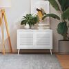 vidaXL Portes d'armoire &agrave; persiennes 2pcs blanc 39,5x39,4cm pin massif
