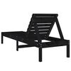 vidaXL Chaises longues lot de 2 noir 199,5x60x74 cm bois massif de pin