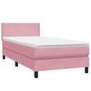 vidaXL Sommier &agrave; lattes de lit avec matelas et LED rose 100x220 cm velours