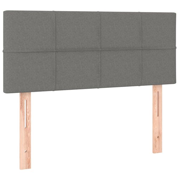 vidaXL T&ecirc;te de lit &agrave; LED Gris fonc&eacute; 90x5x78/88 cm Tissu