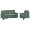 vidaXL Canap&eacute; avec rangement 2 pc Vert Mer Polyester