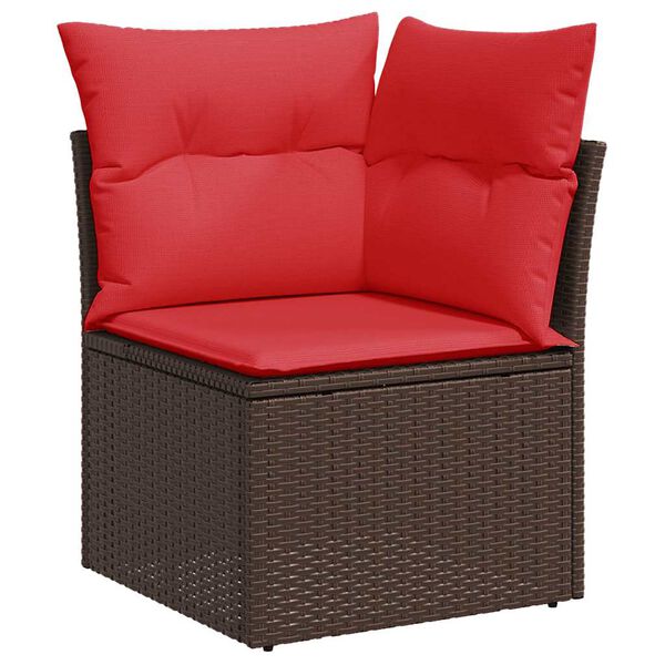 vidaXL Salon de jardin avec coussins 8 pcs marron r&eacute;sine tress&eacute;e