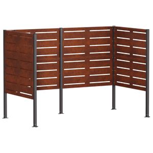 vidaXL &Eacute;cran pour poubelle 167 x 85 x 113 cm Acier patin&eacute; Rouill&eacute;