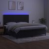 vidaXL Sommier &agrave; lattes de lit matelas et LED Noir 200x200 cm Velours